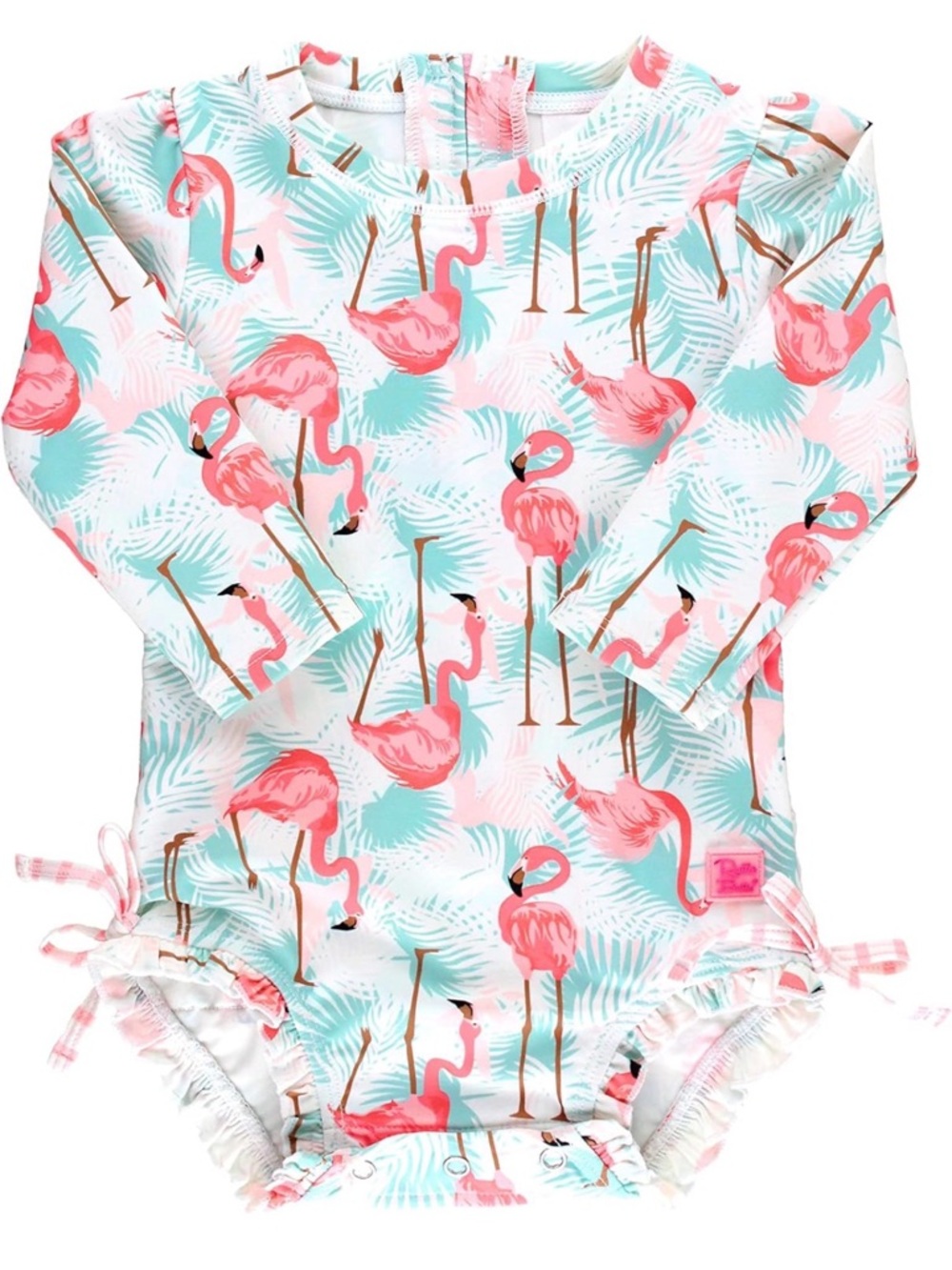 RuffleButts Long Sleeve One Piece Rash Guard Bathing Suit